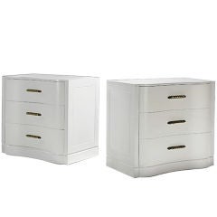 Pair of Grosfeld House White Lacquered Dressers Pair of Grosfeld House White Lacquered Dressers