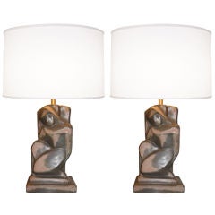 Pair of Marianna Von Allesch Ceramic Figural Lamps