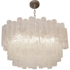 Oval Chandelier with Tubular Glass by Venini
