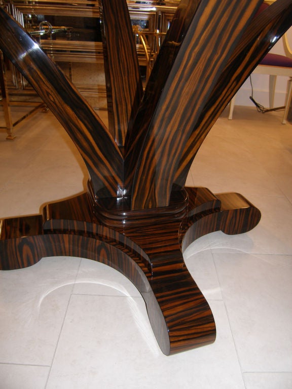 American Delfine Macassar Ebony Table with Rock Crystal Top For Sale