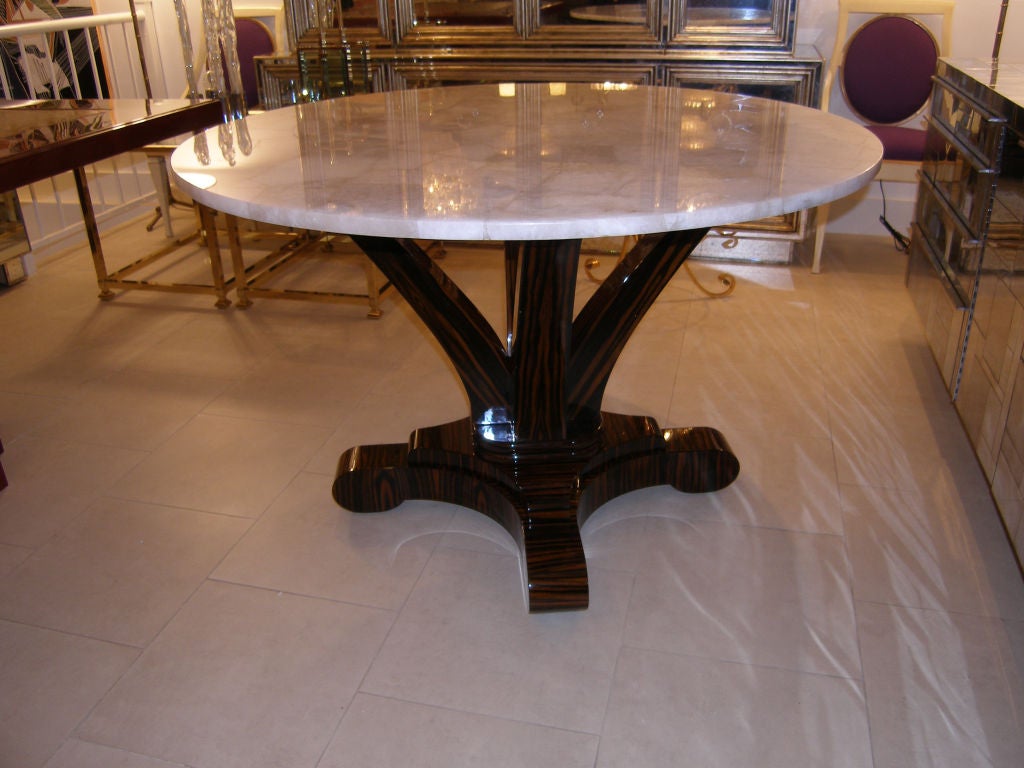 Delfine Macassar Ebony Table with Rock Crystal Top In Excellent Condition For Sale In New York, NY