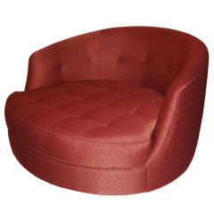 Large Tufted Swivel Lounge Chair by Milo Baughman