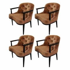 Set of 4 Janus Arm Chairs by Edward Wormley for Dunbar