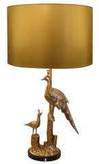 Cast Bronze Peacock Lamp