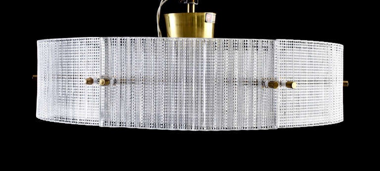 Swedish Carl Fagerlund for Orrefors Glass Chandelier / 4 Available