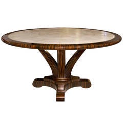 Delfine Macassar Ebony and Shagreen Table with Brass Detail 2