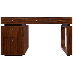 Macassar Ebony Desk with Bronze Pulls 8