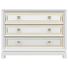 Bleached Walnut Dresser with Brass Inlay