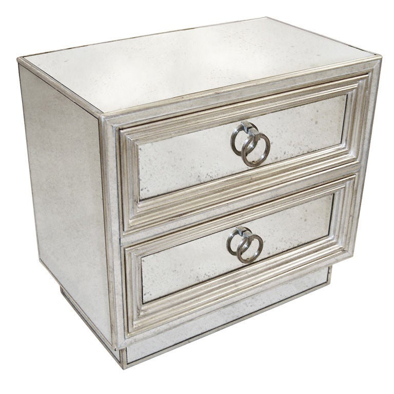 Two-Drawer Mirror and Silver Leaf Dresser by Craig Van Den Brulle For Sale