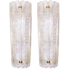 Pair of Carl Fagerlund for Orrefors Glass Sconces Pair of Carl Fagerlund for Orrefors Glass Sconces