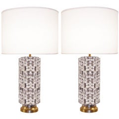 Pair of Textured Mercury Glass Lamps