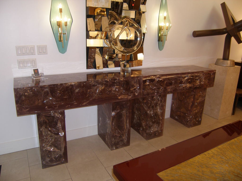 Pair of Pierre Gueridon Resin Consoles at 1stDibs