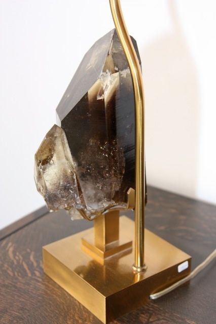 Willy Daro Smoky Rock Crystal and Bronze Lamp 1