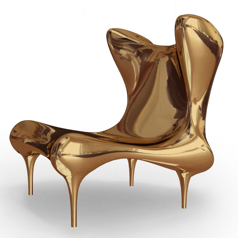 Riemann chair in gilt bronze by Craig Van Den Brulle.

American, Circa 2011

Edition of Five (5).