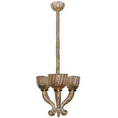 Early Barovier Smoky Topaz Three-Arm Chandelier