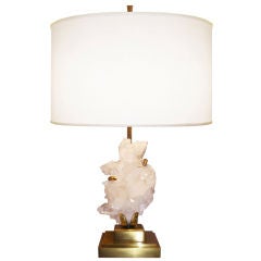 Willy Daro Bronze and Rock Crystal Lamp