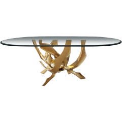 Signed Fred Brouard Abstract Bronze Dining Table Base 12