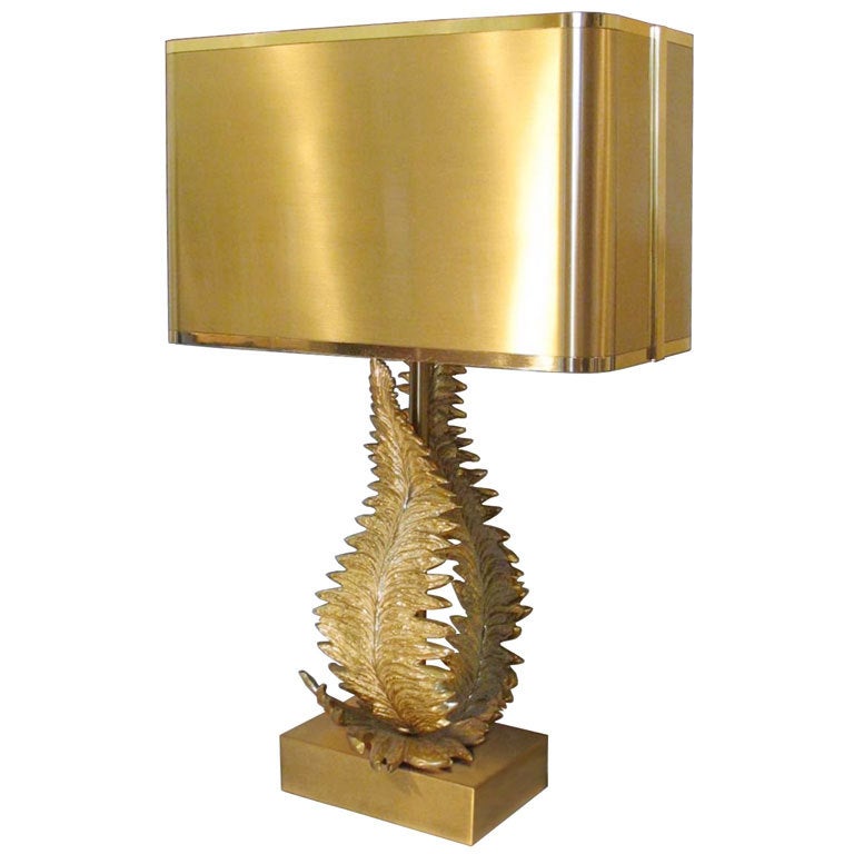 Signed Maison Charles Bronze Fern Lamp