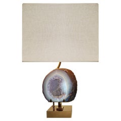Willy Daro Bronze and Agate Lamp Willy Daro Bronze and Agate Lamp