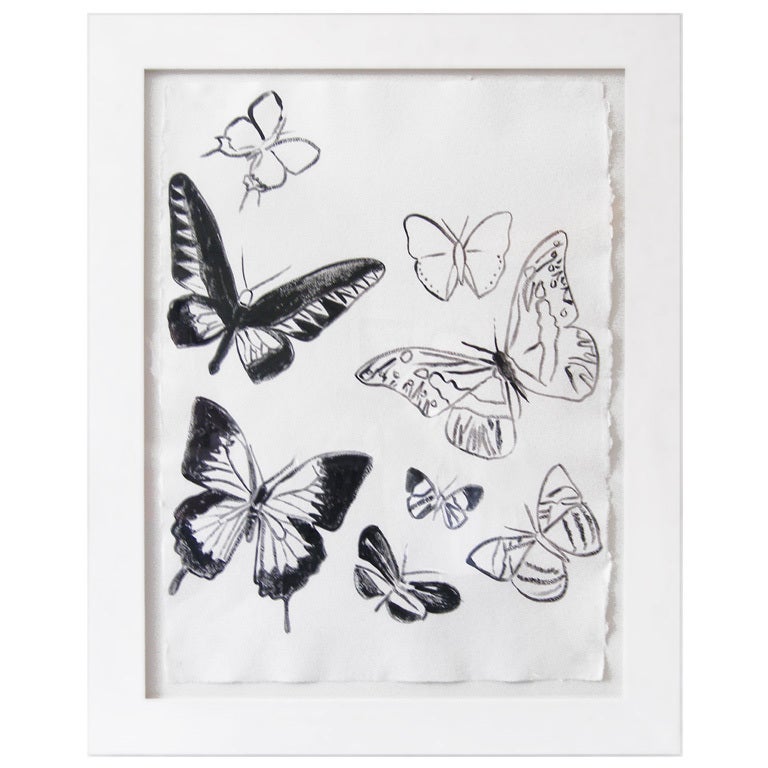 Untitled 'Butterflies' Acrylic on Paper by Andy Warhol, circa 1986 For Sale