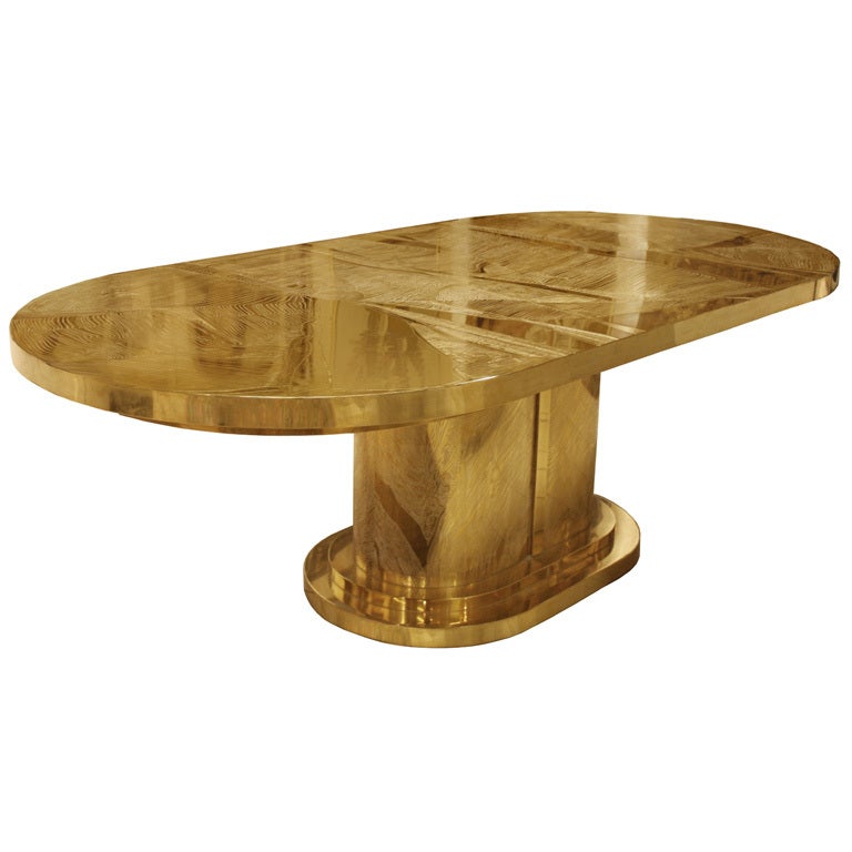 Signed Armand Jonckers Etched Bronze Dining Table For Sale