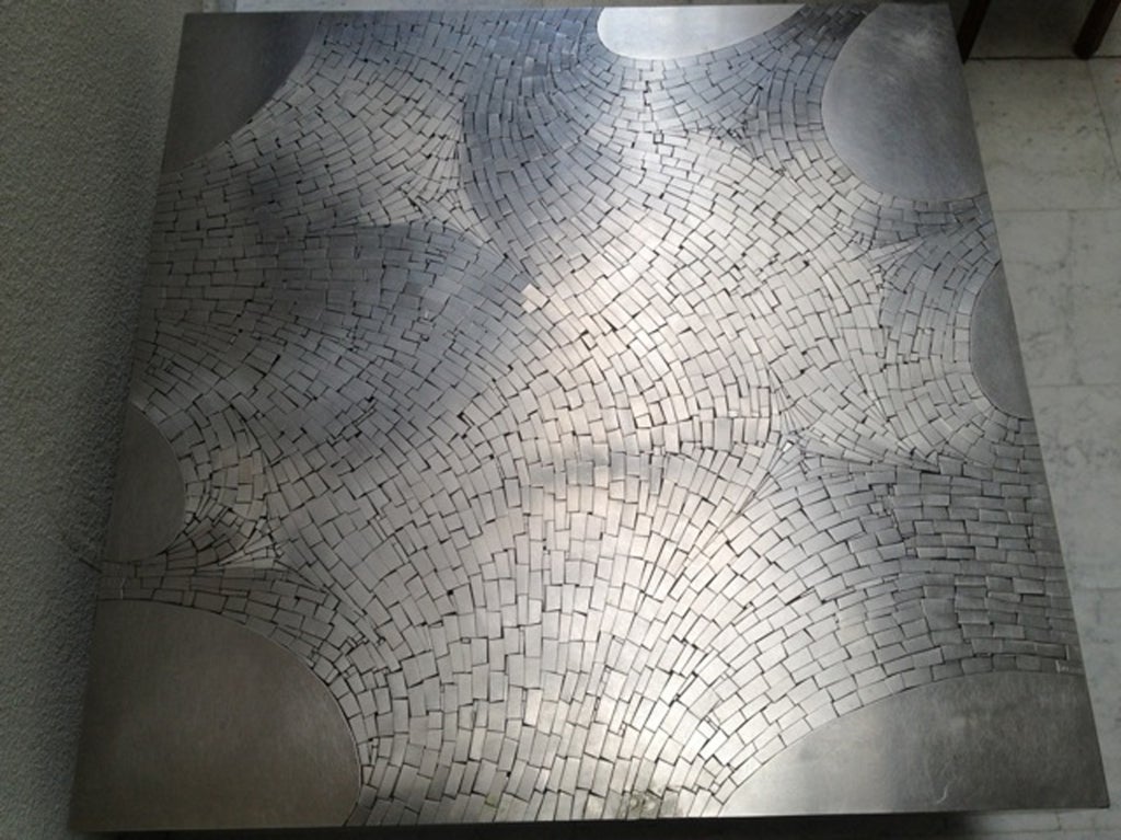 Belgian Signed Stainless Steel Coffee Table by Jean Claude Dresse