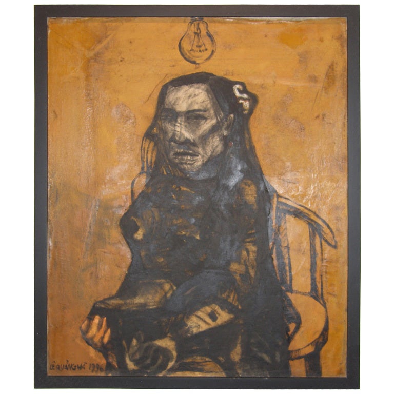 Lady Sitting In Chair by Le Quang Ha For Sale