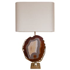 Willy Daro Bronze and Agate Lamp Willy Daro Bronze and Agate Lamp