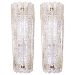 Pair of Carl Fagerlund for Orrefors Glass Sconces