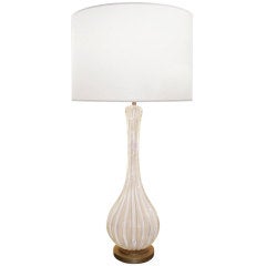 Murano Opalescent Fluted Glass Lamp Murano Opalescent Fluted Glass Lamp