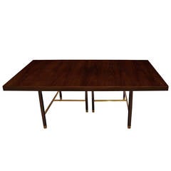 Rosewood and Brass Dining Table by Harvey Probber 3