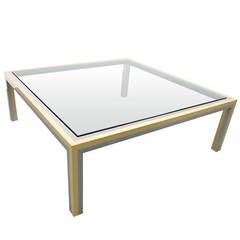 Romeo Rega Brass and Chrome Coffee Table with Glass Top