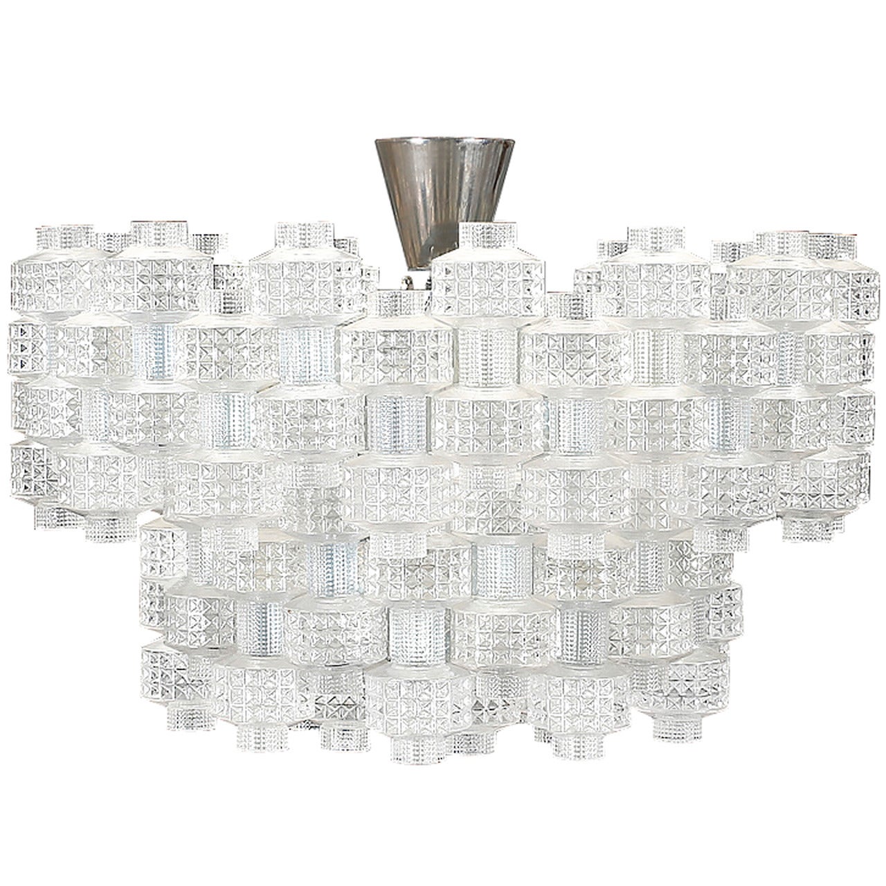 Carl Fagerlund for Orrefors Glass Chandelier