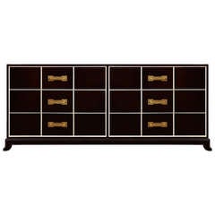 Ebonized Mahogany Six Drawer Dresser by Tommi Parzinger 11