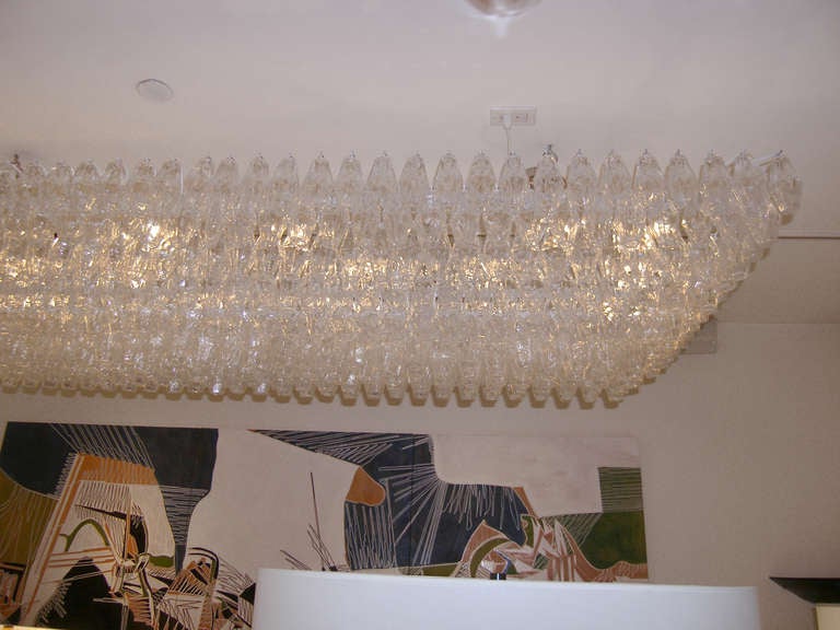 Venini Clear Glass Polyhedral Chandelier In Excellent Condition For Sale In New York, NY