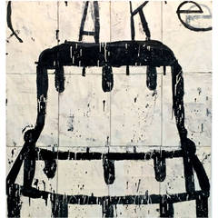 "Cake" Oil on Paper Bags by Gary Komarin 10