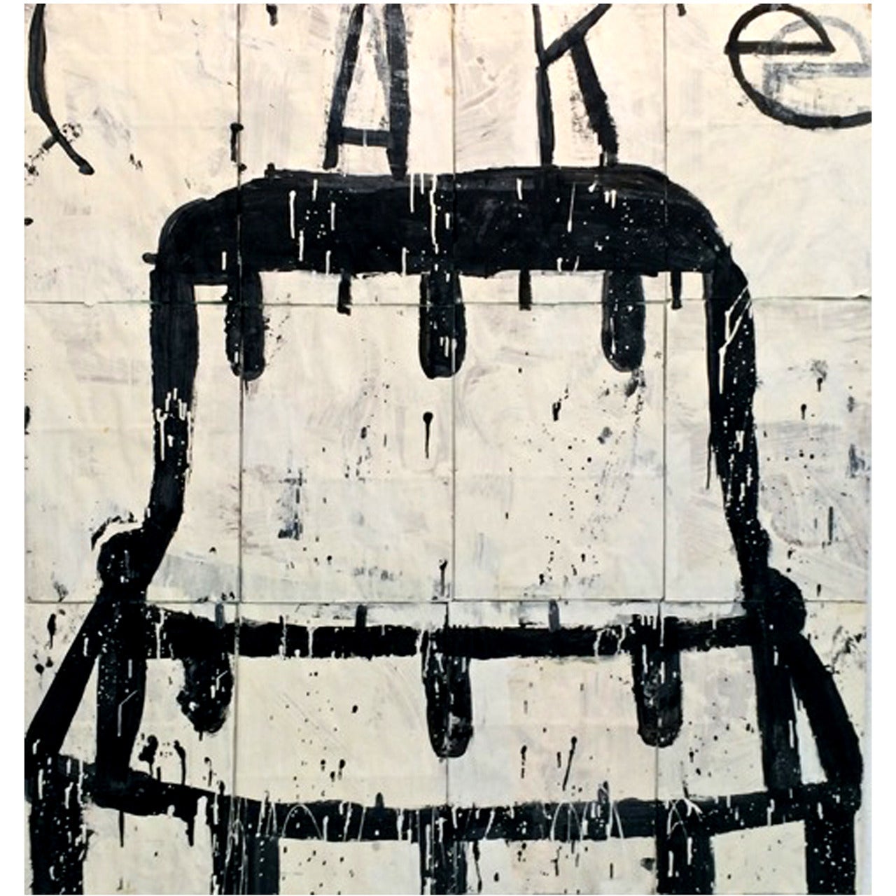"Cake" Oil on Paper Bags by Gary Komarin For Sale