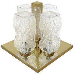 J.T. Kalmar Glass and Brass Ceiling Fixture 5