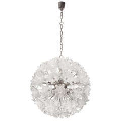 Murano Chrome and Glass Flower Ball Chandelier 2