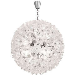 Murano Chrome and Glass Flower Ball Chandelier 4