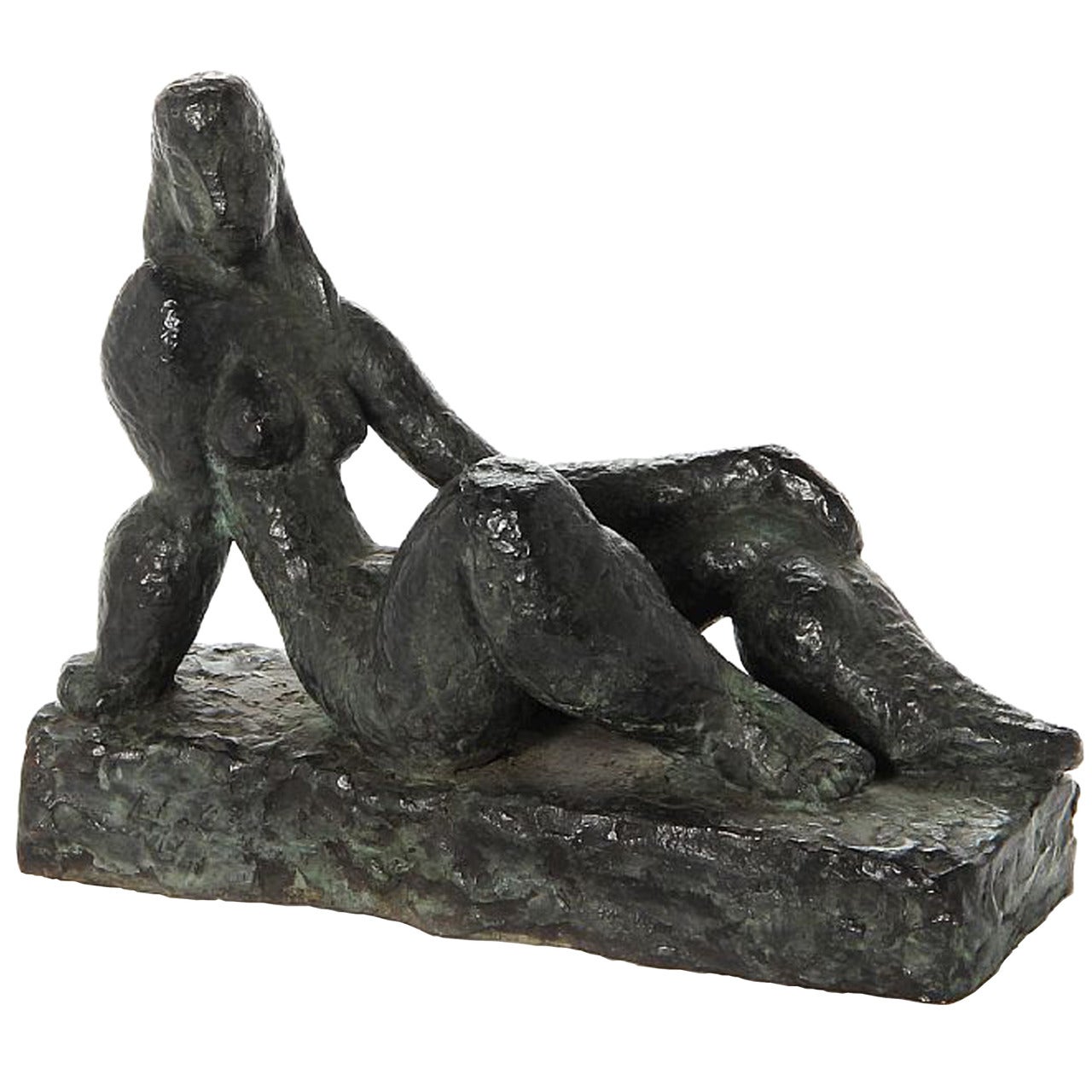 Helge Holmskov "Model" Bronze Reclining Figure For Sale