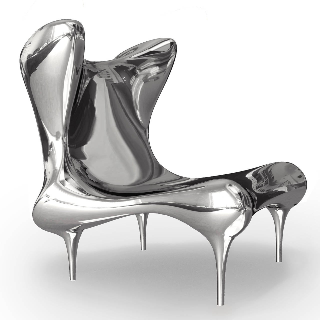 American Riemann Chair in Mirror Polished Stainless Steel For Sale