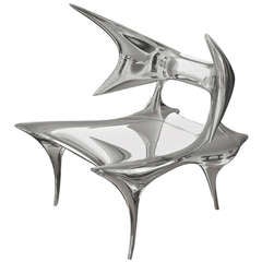 Darboux Chair in Mirror Polished Cast Stainless Steel
