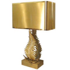 Signed Maison Charles Bronze Fern Lamp