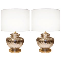 Pair of Textured Mercury Glass Lamps