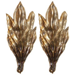 Pair of Signed Garouste & Bonetti Cast Bronze Sconces 12