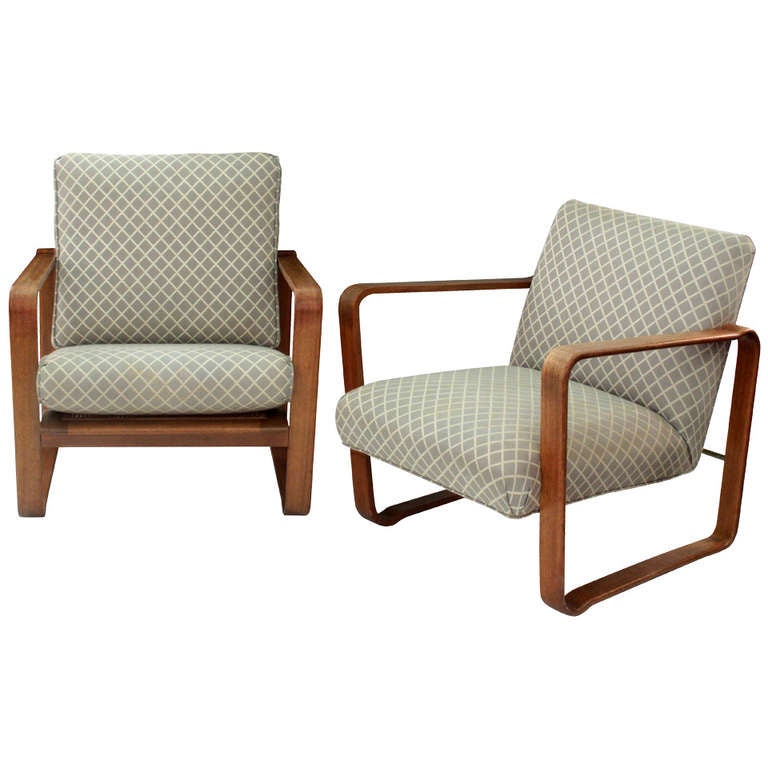 Pair Of Rare Modern Morris Chairs By Edward Wormley At 1stdibs