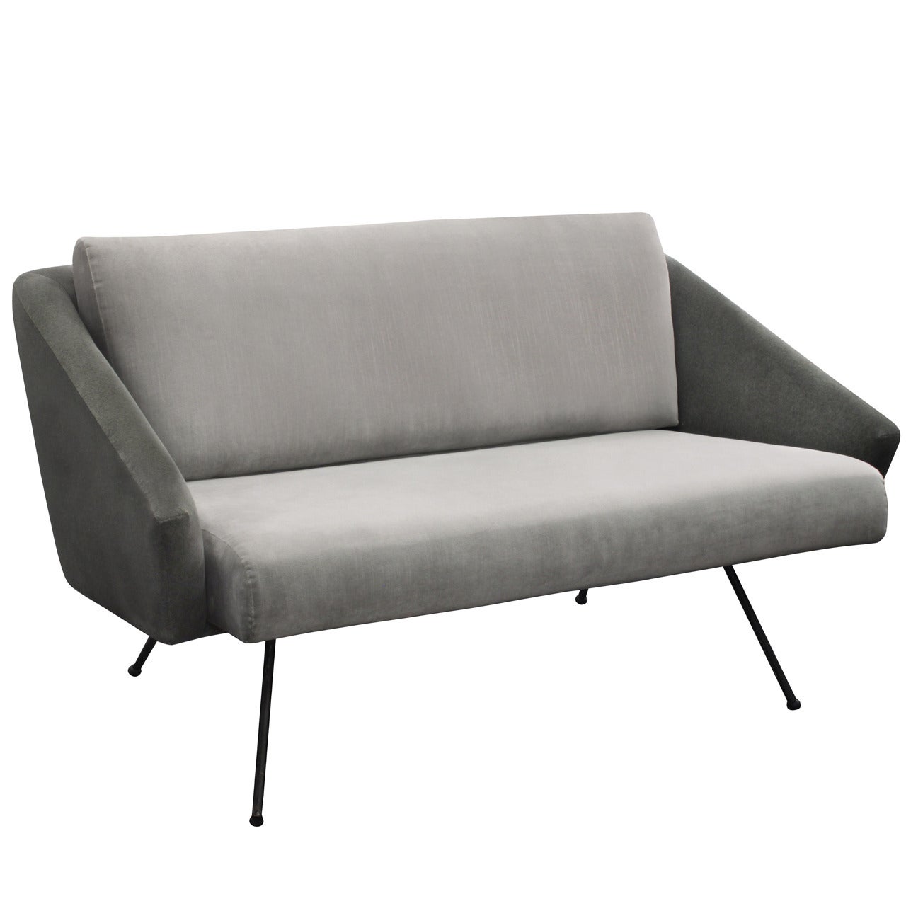 Small Sculptural Sofa with Splayed Legs