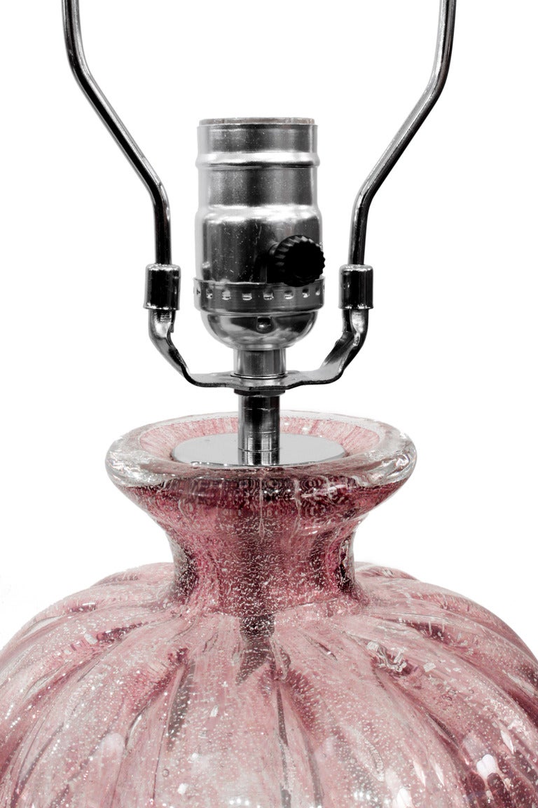 Pair of Hand-Blown Glass Table Lamps with Controlled ...