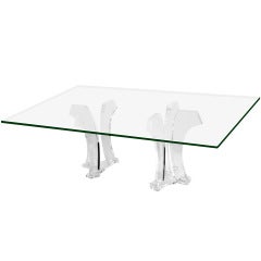 Sculptural Dining Table with Thick Lucite Bases by Jeffrey Bigelow